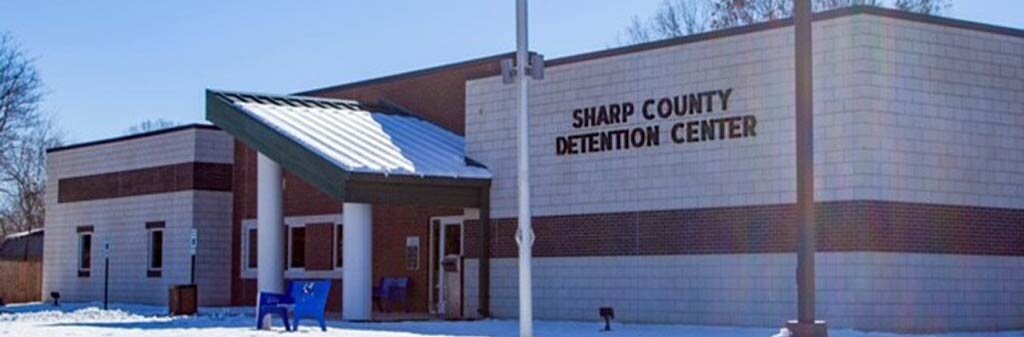 Sharp County Detention Center with snow