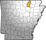 Map showing Sharp County location within the state of Arkansas